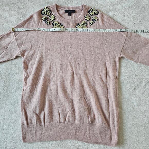 J. Crew Women's Opal Embellished Wool Sweater Size XS Pink Abby Young Restless - Picture 6 of 14